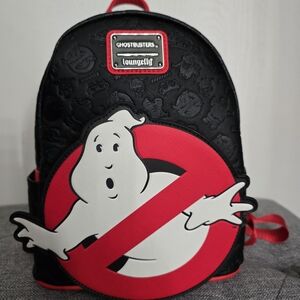 Loungefly Ghostbusters Black and Red Backpack